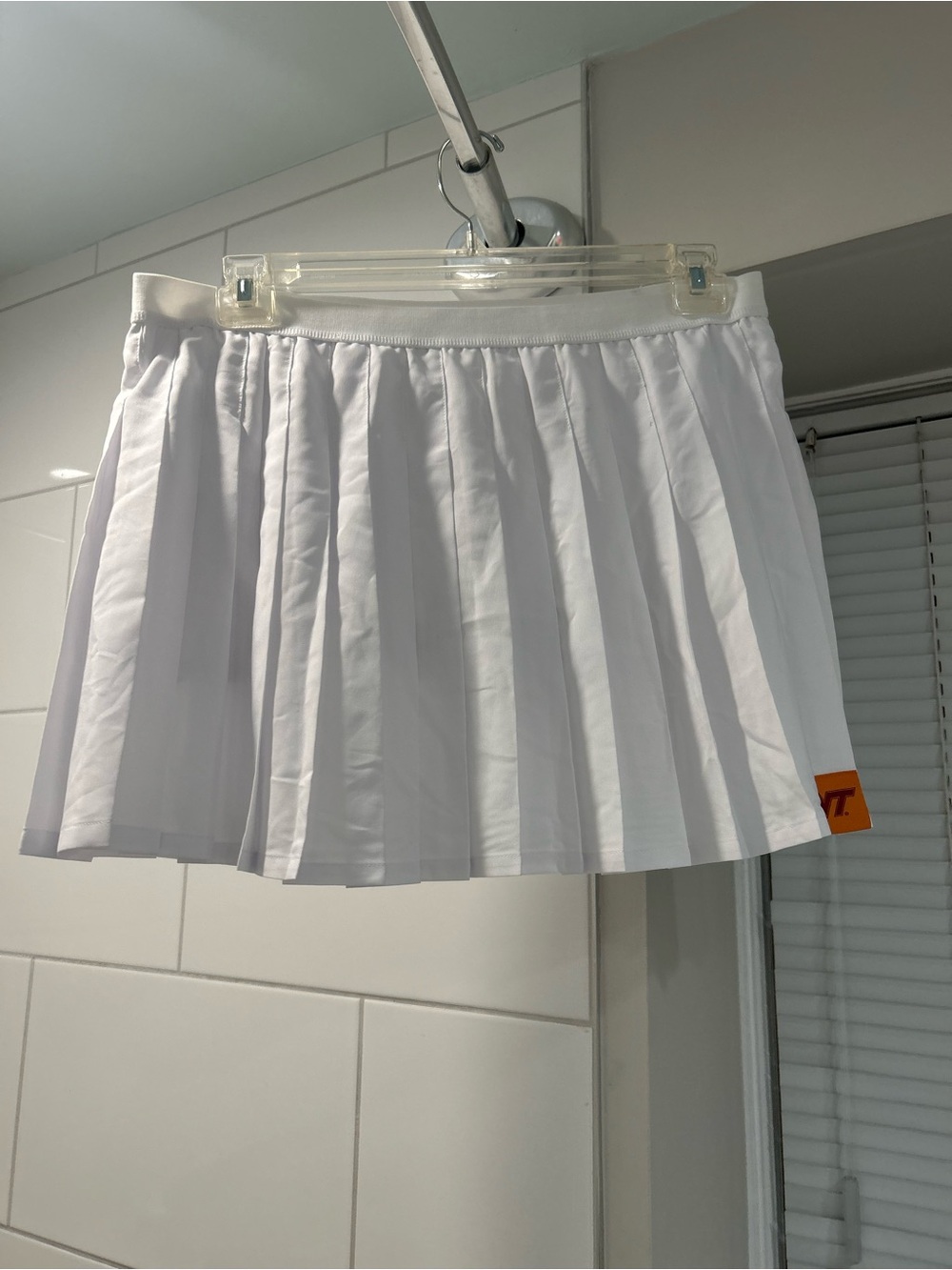 Virginia Tech White Pleated Tennis Skirt with VT Logo